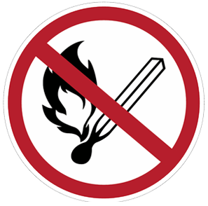 Prohibido generar fuego/chispa
